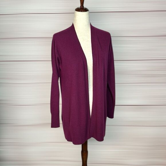 PROJECT Cashmere Open Front Cardigan Sweater Purple V-neck size S - Picture 1 of 8